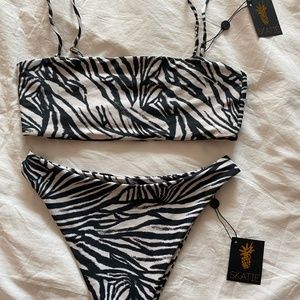 Zebra Print Bathing Suit (UNWORN)